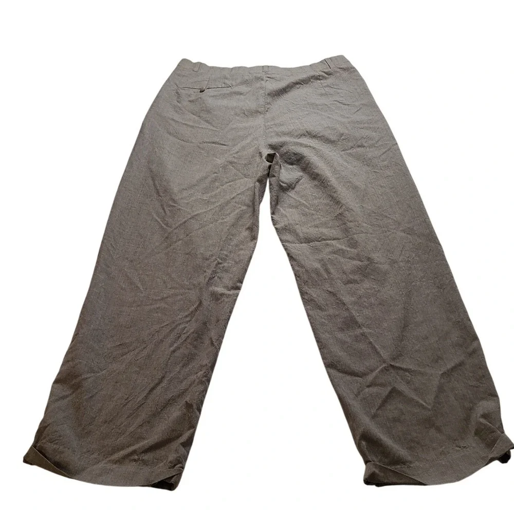 Men's Grey Pleated Wide Leg 34x29 Cuffed Dress Pants Trouser Zip Fly Welt pocket